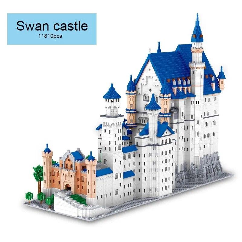 11810 Pcs Mini City Swan Stone Castle Building Blocks World Famous Architecture Bricks Educational Toys for Children Gifts No Box