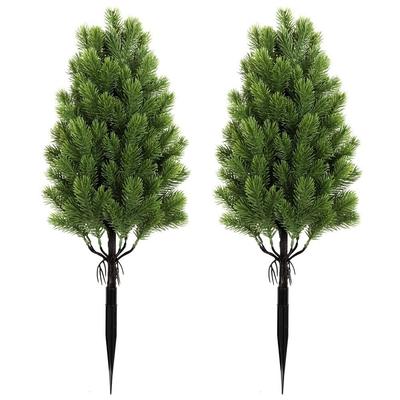 Искусственные рождественские елки с колышком для установки в грунт 60 см Ветка рождественской елки Декор для патио