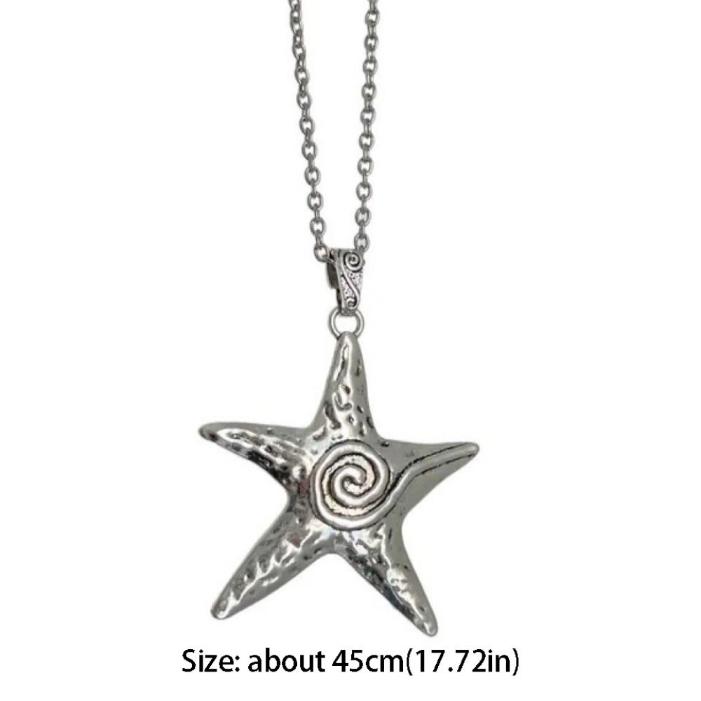Silver Star Circular Collar Bohemian Silver Jewelry Simple Y2k Necklace Beach