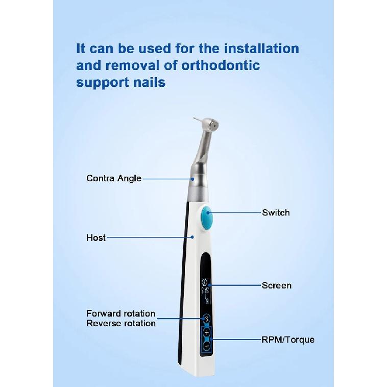 AZDENT Dental Implant Motor Electric Wireless Torque Driver Implant Torque Wrench with 16pcs Screwdrivers Contra Angle Motor
