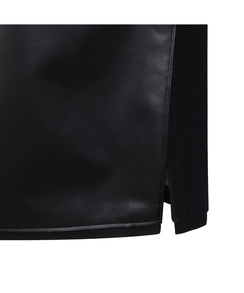 Recorde Recycled Leather Asymmetric Midi Skirt Rqkaw23405Bkx