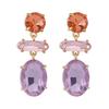 Diamond-Encrusted Earrings Temperament Ladylike Lady Style Medieval Earrings Exaggerated Color Contrast Multi-Faceted Earrings