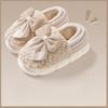Fashion Butterfly Knot Cotton Slippers Autumn and Winter Women's Home New Cotton Shoes Winter Indoor Warm Cotton Slippers