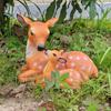 Garden Deer Statue Sika Deer Mother And Son Sculpture Weatherproof Outdoor Deer Statue for Lawn Backyard Patio Decor