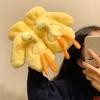 Little Yellow Duck Plush Gloves Women's Winter Plush Warm Halter Neck Cycling Protection Cold Student All-Inclusive Mittens