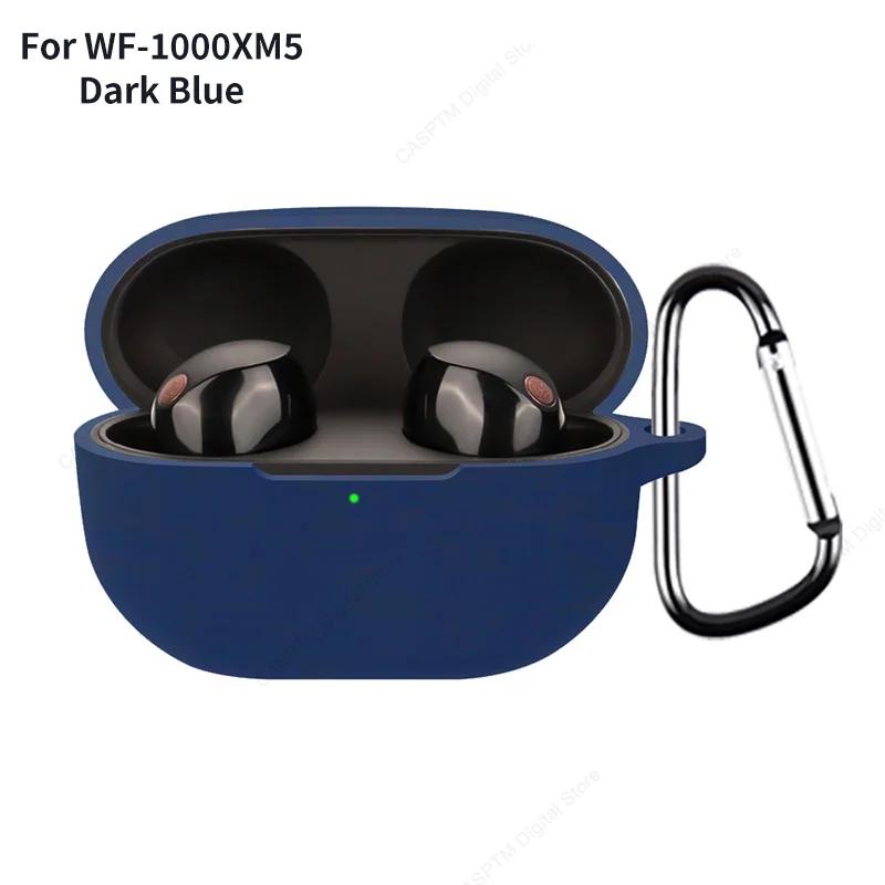 Силиконовый чехол для Sony WF-1000XM5 Мягкая крышка для SONY WF-1000XM5 WF-1000 XM5 Защитный чехол для наушников WF-1000XM5 Funda с крючком