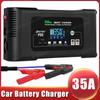 HTRC P35 зарядное устройство 12 В 24 В 35 А автомобильное зарядное устройство для авто мото грузовик мотоцикл AGM свинцово-кислотный PB GEL ЖК-дисплей умная зарядка