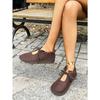 NEW Women Retro Nostalgia Handmade Genuine Leather Womens Shoes Flat Leather Soft Women Shoes Mother Shoes High-quality Sneakers