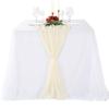 Hot,Chiffon Table Runners With 2 White Ribbons Bridal Party Romantic Wedding Reception Decorations (