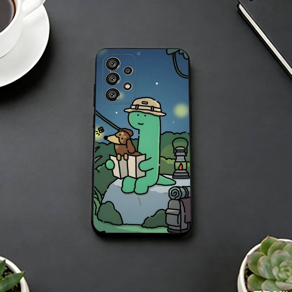 Cute J-Joguman D-Dinosaurs Phone Case For Samsung S25,S24,S21,S22,S23,S30,Ultra,S20,Plus,Fe,Soft Silicone Black Cover