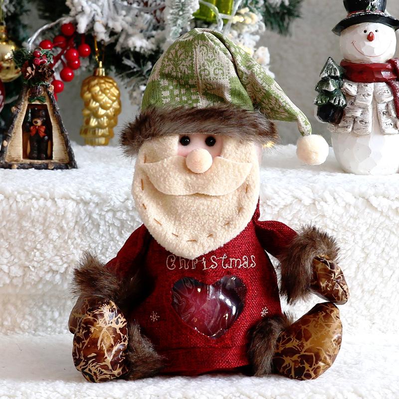 Christmas Doll Zipper Design Favors Bag Christmas Candy Bags with Santa Claus Snowman Elk Styles Kids Gift for Holiday Party Supplies