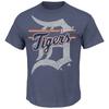 Тройка с коротким рукавом Detroit Tigers Heather Blue Rise To Victory (Маленький)
