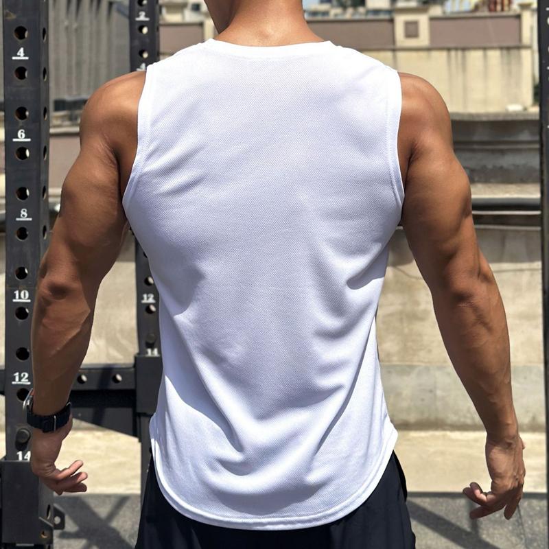 Men Stretch Quick Dry Vest Fitness Sports Casual Sleeveless Shirt