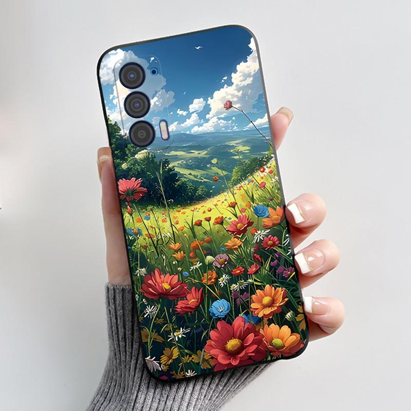 Мягкий чехол для телефона Motorola Edge 5G UW / Moto Edge 2021, черный матовый силикон, эстетичный, роскошный, милый, крутой, задняя крышка для мальчиков и девочек