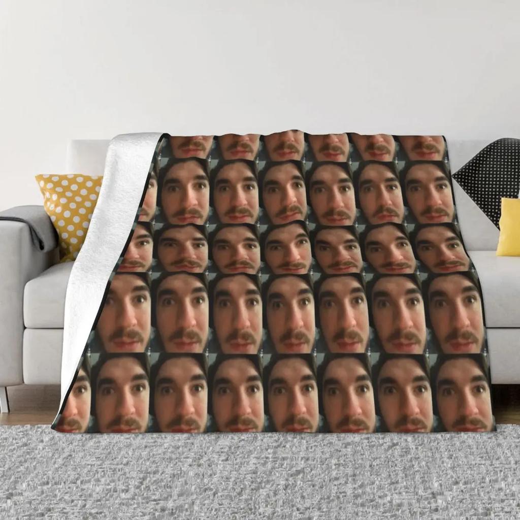 Jschlatt Game Blanket Cartoon Flannel Funny Warm Throw Blanket for Chair Covering Sofa Spring/Autumn