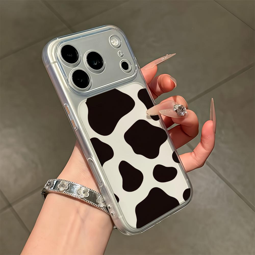 Прозрачный чехол для телефона с дизайном коровьего блока, подходит для iPhone 17 16 15 14 13 12 11 Pro/Max/Plus, противоударная задняя крышка