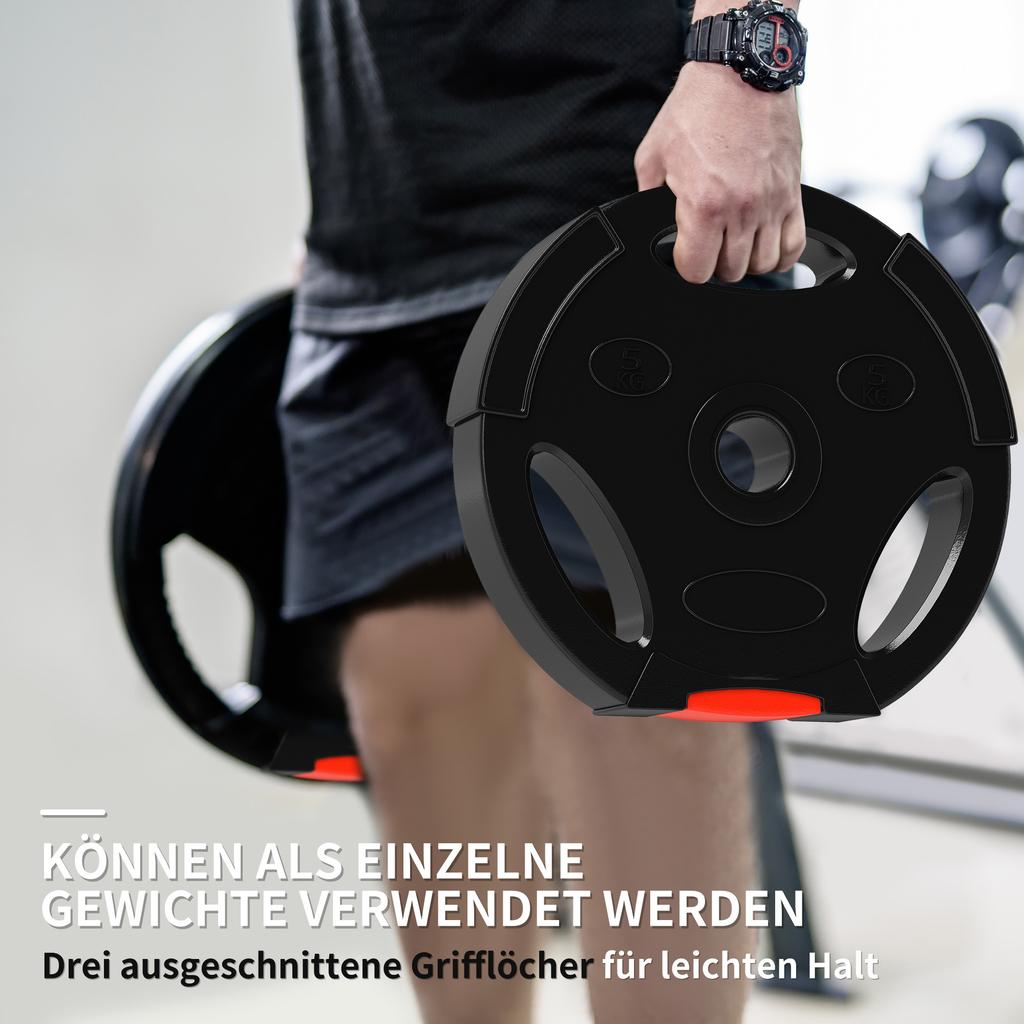 Weight Plates Set, with Two 5kg and Two 2.5kg weights, Black