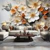 Современные 3D стерео фоновые обои фреска цветочный узор арт декор живопись фон обои