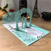 1 шт. 3D Жених и Невеста Розовое Золото Pop-Up Свадебные Приглашения Лазерная Вырезка Открытки Конверт Приглашения на Девичник