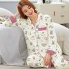 Autumn Women's Cute Rabbit Long Sleeve Pajamas - Light Luxury Two-Piece Set