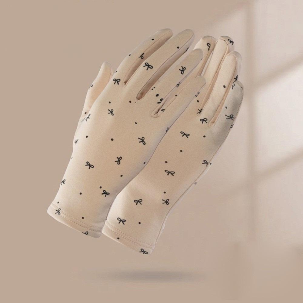 Full Finger Winter Gloves Bow Printed Skiing Gloves New Full Finger Gloves Girls