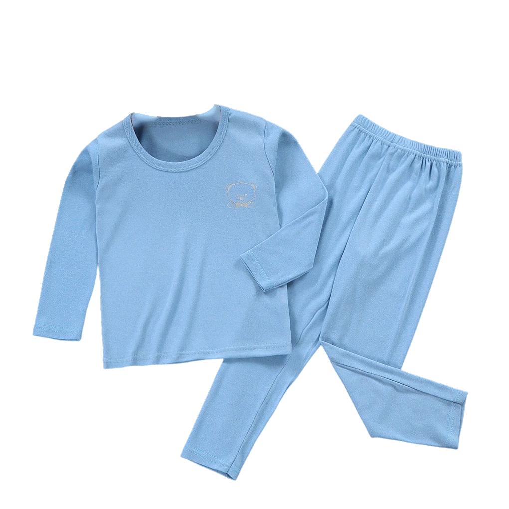Kids Thermal Underwear Elastic Long Sleeve Round Neck Autumn Winter Home School Inner Wear Warm Tops Suit for Boys Girls