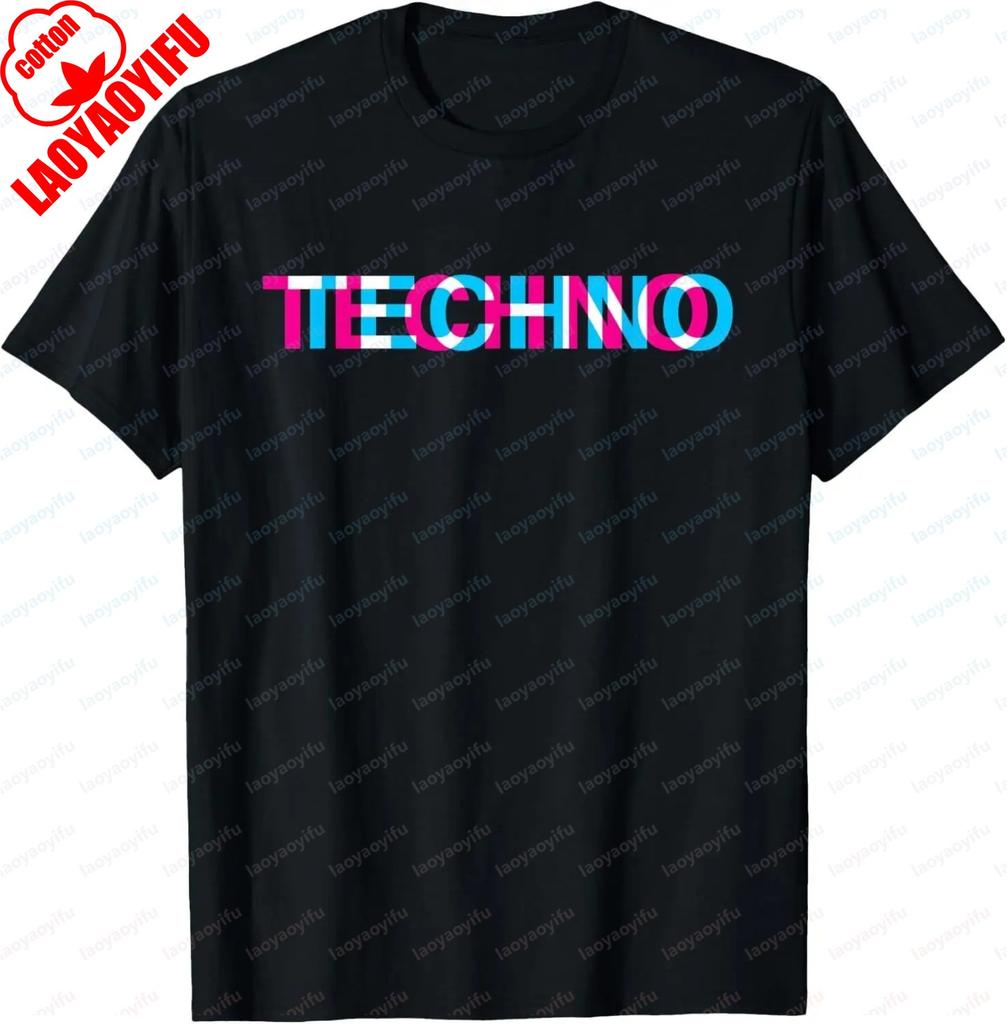 Техно Музыка Оптическая Иллюзия Глитч Триповый EDM Рейв Футболка Винтажная Женская Одежда Y2k Топы Ropa De Mujer Стиль Харадзюку Футболка
