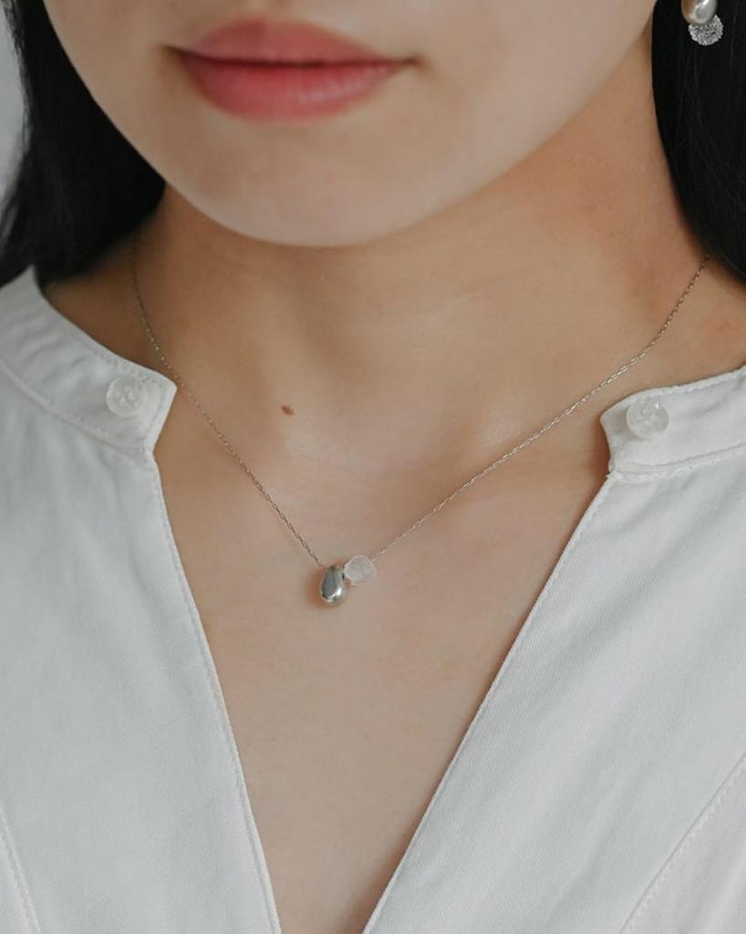 [Set] 2-piece set (HARIO Lampwork Factory Nousaku Shizuku Necklace HANS-SZ-N-NF and gift bag with ribbon)