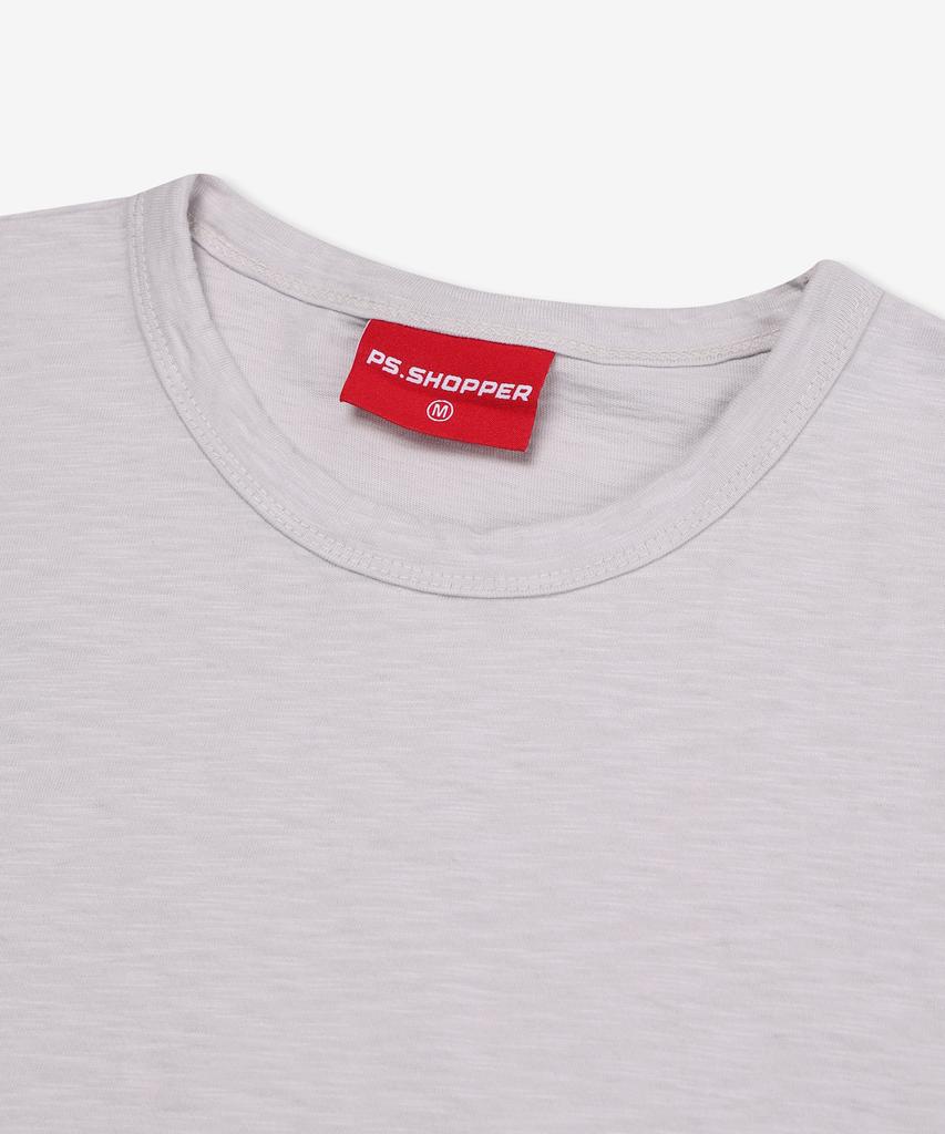 PSSHOPPER Semi-Crop Slub Vintage Short Sleeve T-Shirt [Cocoa]
