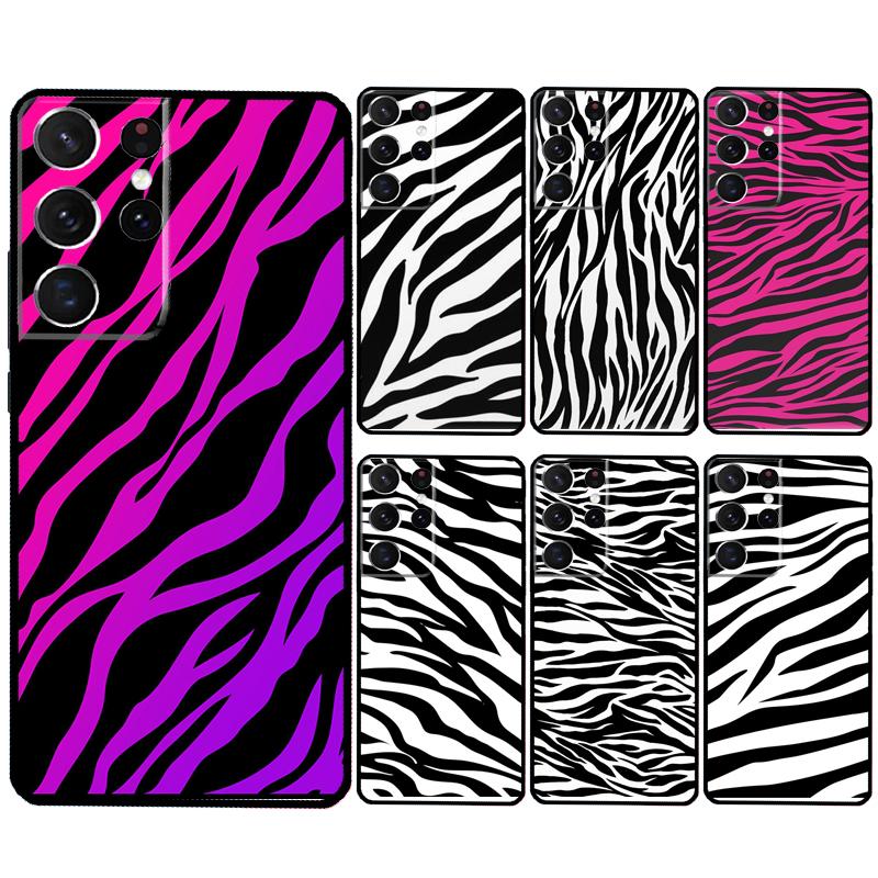 Zebra Print Pattern Funda For Samsung Galaxy S23 S24 Ultra S8 S9 S10 S22 Plus S20 S21 FE Note 10 20 Ultra Case