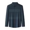 Spring New Men's Ice Silk Thin Business Printed Long-sleeved Lapel Shirt Men's Seamless Inch Shirt