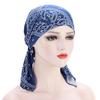 Woman Elastic Scarf Towel Hat Ladies Print Cashew Feather Cancer Chemotherapy Hat Bag Head Cap