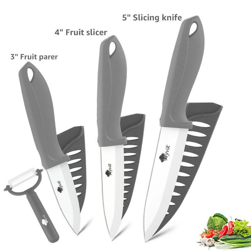Ceramic Knife Set 3 4 5 6 Inch Kitchen Knife Set Fruit Vegetable Utility Slicing Zirconium White Blade Chef Knives