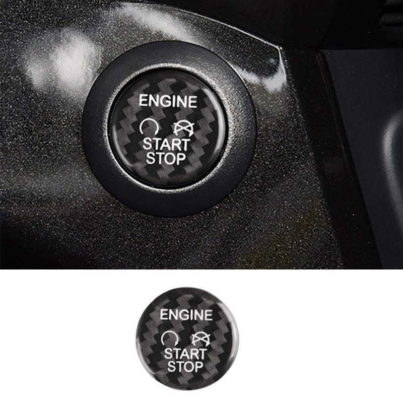 LLKD4 Real Carbon Fiber Engine Start Stop Button Trim Sticker For Ford Focus 2015-2018 For Ford Kuga 2013-2019 Car Accessories