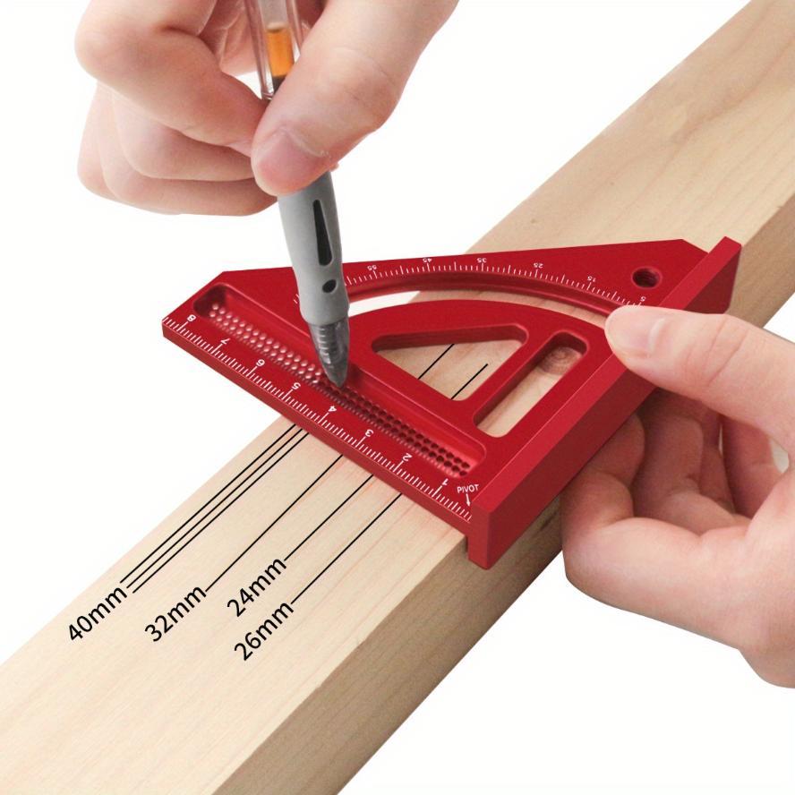 1 Pcs Multi-Angle Measuring Ruler Aluminum Woodworking Square Protractor Precision Mini Carpenter Square Miter Triangle Ruler