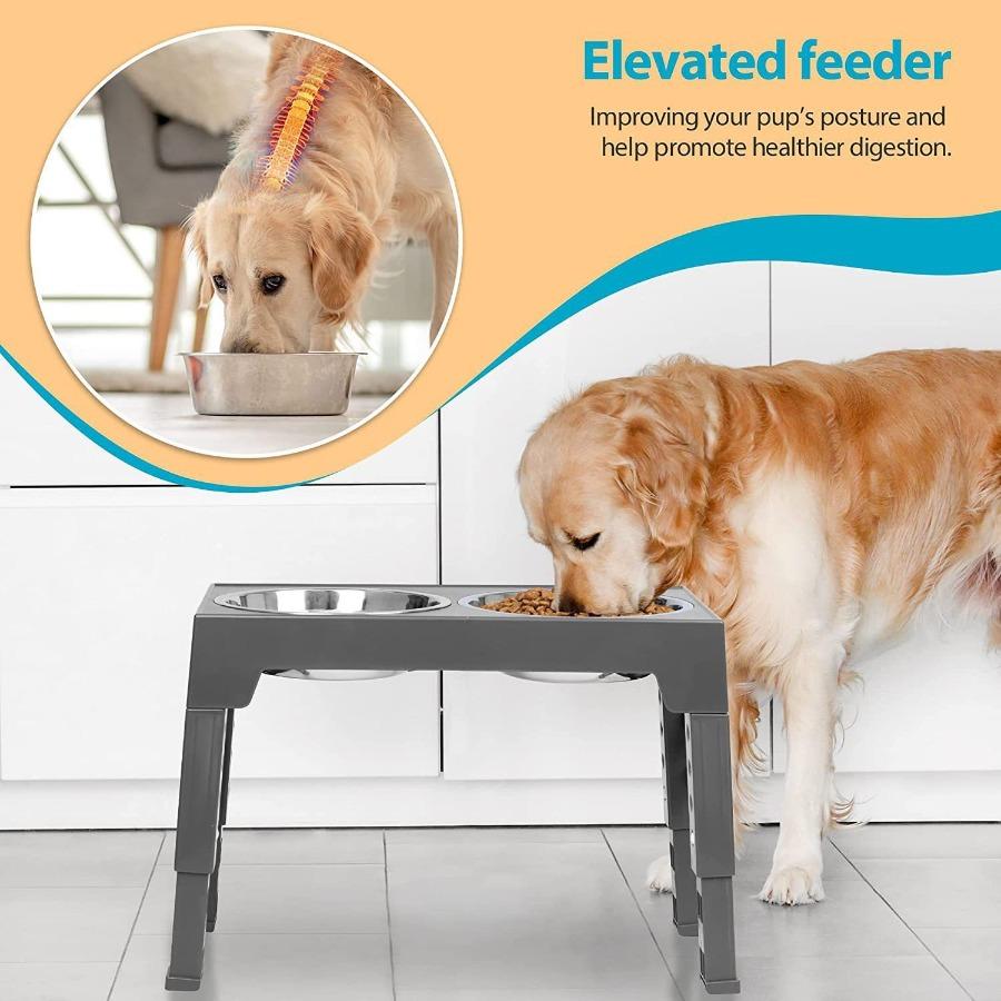 Pet Folding Table Cat Dog Bowl Adjustable Lifting Bracket Double Stainless Steel Food Water Bowl Slow Food Bowl Pet Accessories
