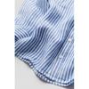 H M Long Sleeve Linen Shirt Blue Stripe