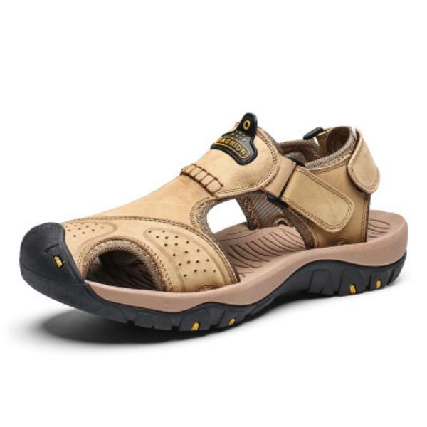 Men Sandals Genuine Split Leather Men Beach Roman Sandals Brand Men Casual Shoes Flip Flops Men Slippers Sneakers Summer Shoes