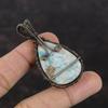 Tree Of Life Larimar Pendant Copper Wire Wrapped Jewelry Gemstone Pendant Handmade Women Jewelry Copper Wire Wrap Pendant Birthstone Pendant