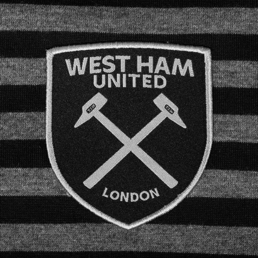 West Ham United FC Mens Contrast Striped Polo Shirt