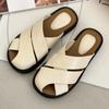 Fashion Cover Toe Loafers Slippers Women New Summer 2025 Mules Sexy Low Sandals Casual Non Slip Basic Rome PU Slides Fashion Women Shoes