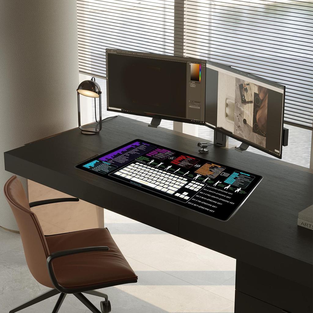 Excel Shortcut Keys Mouse Pad Gaming Mousepad Comfortable Thicken Rubber Desk Protector Waterproof