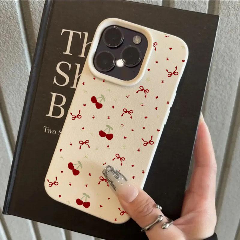 Чехол для телефона с узором из вишни и личи для Samsung S26 S25 Ultra Cases Galaxy S24 FE S23 Plus S22 A16 A26 A36 A56 A55 A54 5G Cover