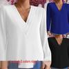 Elegant Solid V-Neck Women's Long-Sleeve Top - 2025 Autumn/Winter Collection