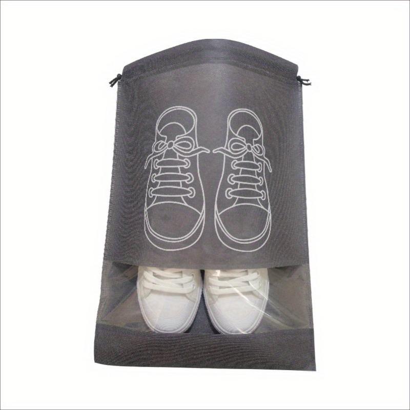 10pcs Ultra-Lightweight Waterproof Transparent Non-Woven Shoe Storage Bags for Travel & Home Organization