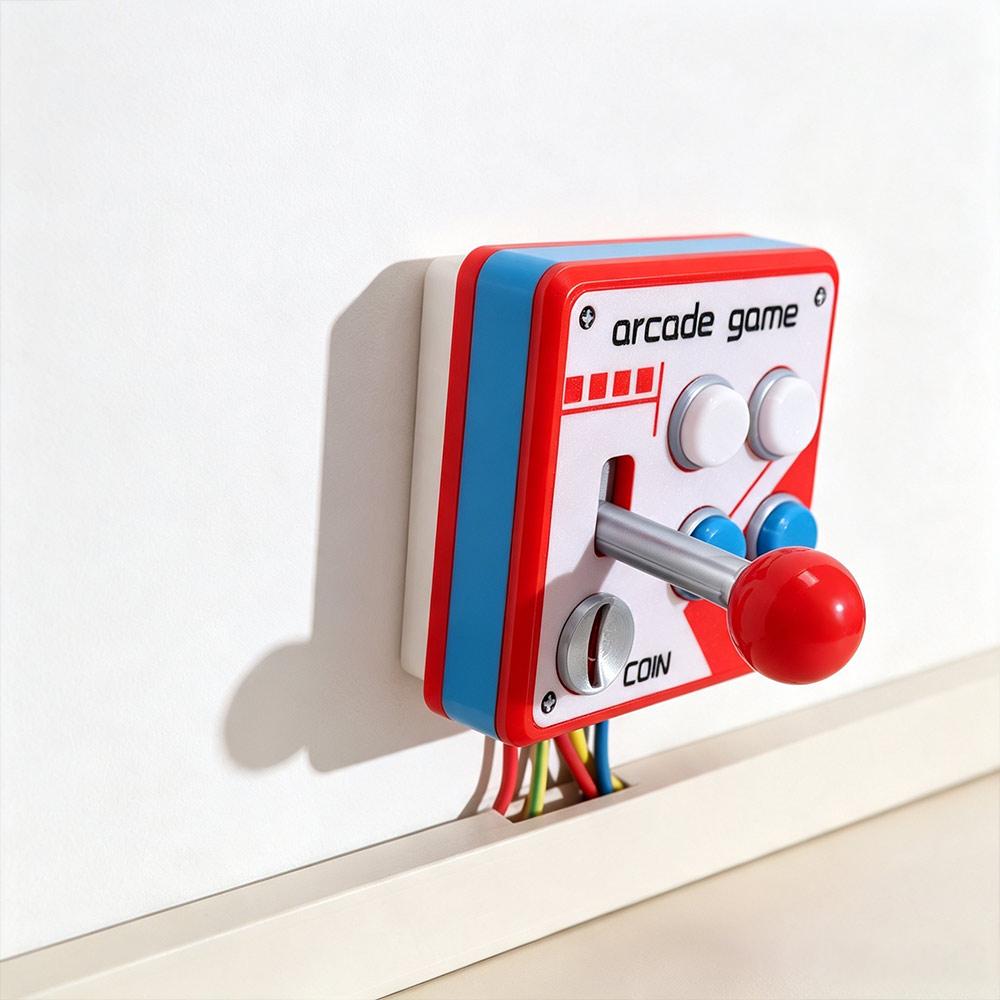 Retro Arcade Games Joystick Switch Stickers Creative Switch Frame Cover Living Room Decor