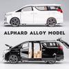 1/24 Toyota Alphard MPV Alloy Die Cast Toy Car Model Sound and Light Pull Back Children's Toy Collectibles Birthday Gift