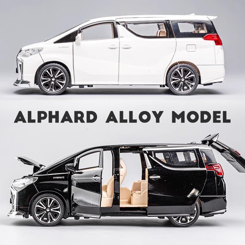 1/24 Toyota Alphard MPV Alloy Die Cast Toy Car Model Sound and Light Pull Back Children's Toy Collectibles Birthday Gift