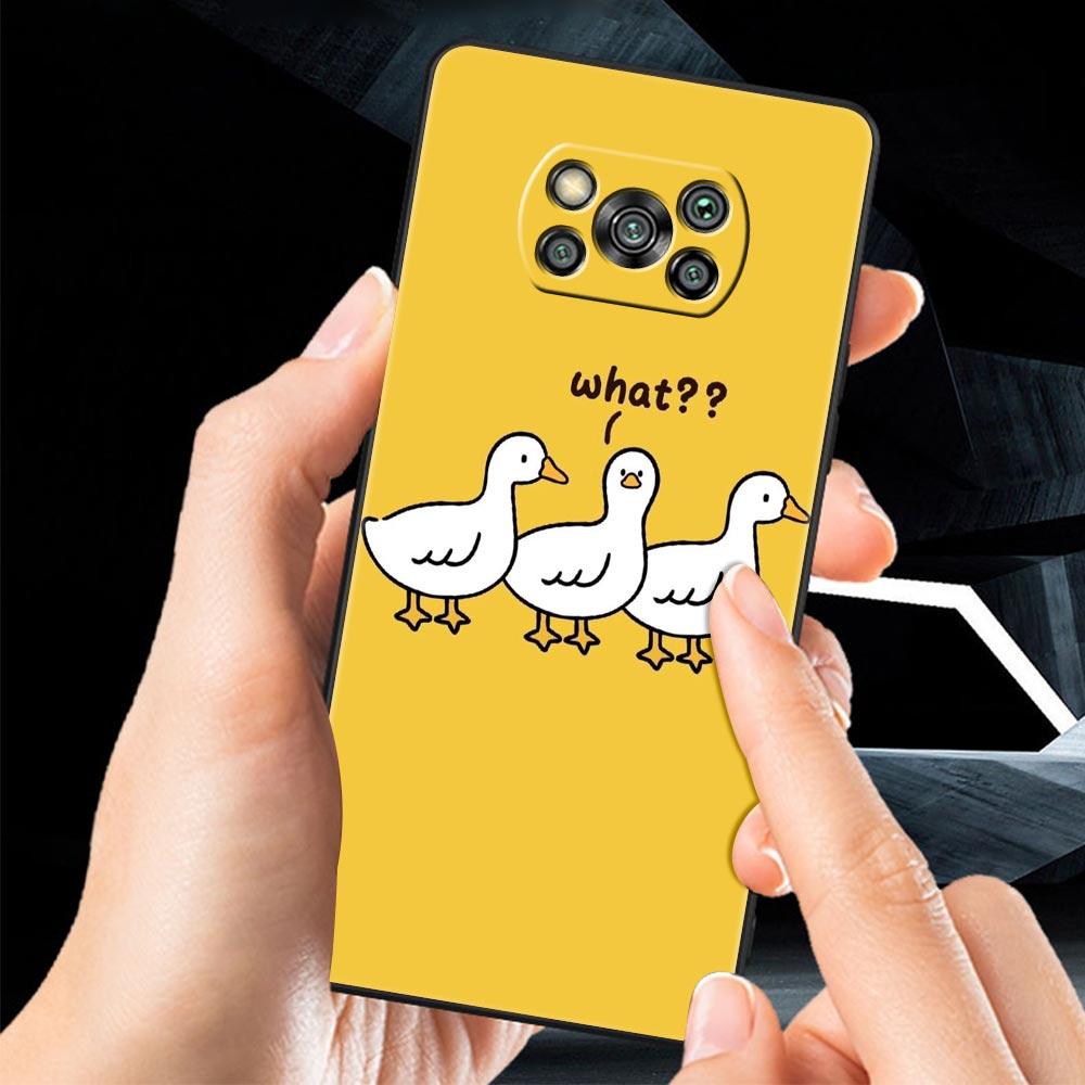 Чехол для телефона для Xiaomi Poco F7 F6 F5 F4 F3 X7 X6 X5 X4 X3 NFC M4 C51 C55 GT 5G Мягкий ТПУ Чехол Capas Смешная Дерущаяся Утка Курица