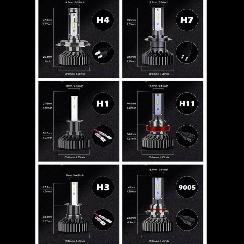 2 шт. автомобиля светодио дный декодирования фар H4 CSP чип H7 H8 9012 H11 9005 HB3 9006 HB4 H1 HIR2 безошибочная противотуманная фара 20000LM 50 Вт